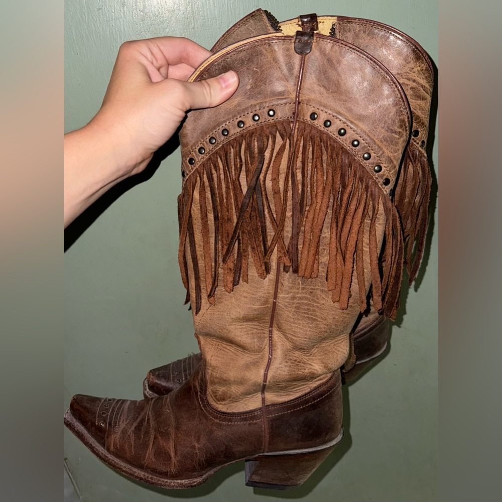Tony Lama Western Cowgirl Fringe Boots👢✨